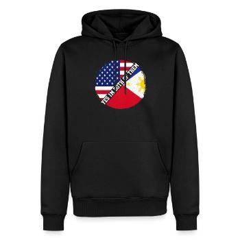 Funny American Filipinos Sarcastic Filipino Women - Men’s Premium Organic Hoodie - black - Front - Nico (187cm)