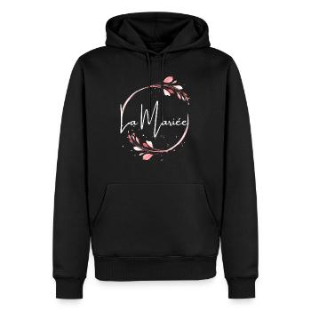 La mariée floral - Sweat à capuche Premium bio Homme - noir - Devant - Nico (187cm)