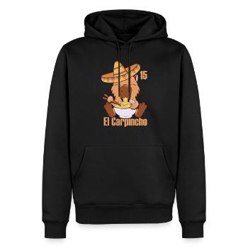 Funny Hispanic Carpincho Playing Sarcastic Women - Men’s Premium Organic Hoodie - black - Front - Nico (187cm)