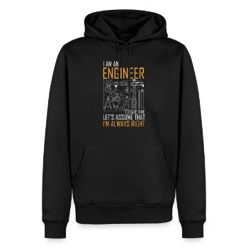 Humoristique Un ingénieur toujours juste architectes - Sweat à capuche Premium bio Homme - noir - Devant - Nico (187cm)