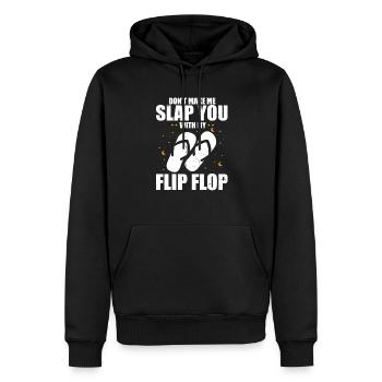 Humoristique Ne fais pas de gifle avec mes flops sarcasme - Sweat à capuche Premium bio Homme - noir - Devant - Nico (187cm)