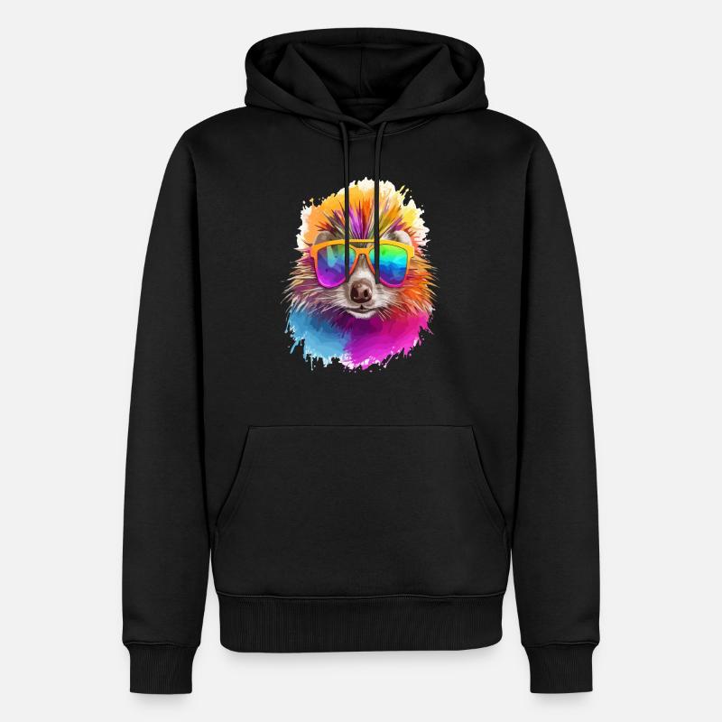 Albert le porc épic - Sweat à capuche Premium bio Homme - noir