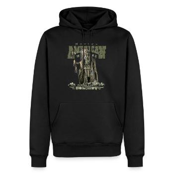 Shoshone warrior - Washakie - Sweat à capuche Premium bio Homme - noir - Devant - Nico (187cm)