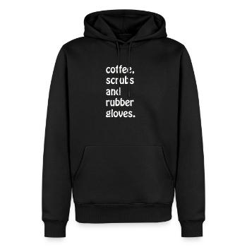 Humorvolle koffeinhaltige Krankenschwestern Wertschätzung - Männer Premium Bio Hoodie - Schwarz - Vorne - Nico (187cm)