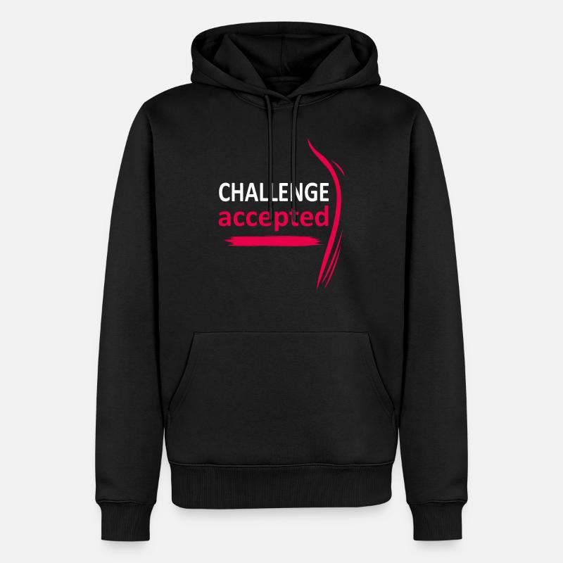 Défi accepté - Sweat à capuche Premium bio Homme - noir