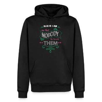 Drôles de dictons 51 Idée de cadeau d’anniversaire Alien Pun - Sweat à capuche Premium bio Homme - noir - Devant - Nico (187cm)