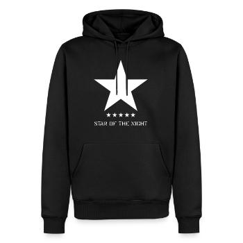 Étoile de la nuit - Sweat à capuche Premium bio Homme - noir - Devant - Nico (187cm)