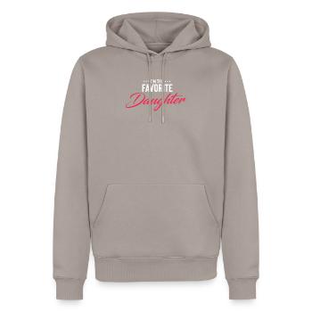 Humorous Favored Best-loved Dearest Favourite - Men’s Premium Organic Hoodie - taupe - Front - Nico (187cm)