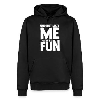 Hilarious Underestimate Forthright Underrate - Men’s Premium Organic Hoodie - black - Front - Nico (187cm)