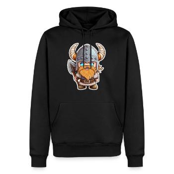 Eriks Expeditionen: Cartoon-Wikinger Erik - Männer Premium Bio Hoodie - Schwarz - Vorne - Nico (187cm)