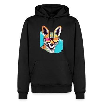 Jacky der Schakal - Männer Premium Bio Hoodie - Schwarz - Vorne - Nico (187cm)