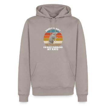 Humorvoll Beschäftigt Kuscheln Meine Ratten Tiere Thema - Männer Premium Bio Hoodie - Taupe - Vorne - Nico (187cm)