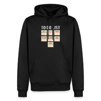 Lustige To-Do-Liste Christen Hausarbeiten Liebhaber Frauen - Männer Premium Bio Hoodie - Schwarz - Vorne - Nico (187cm)