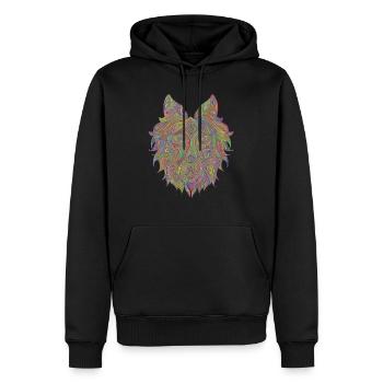 Wolfgang - Männer Premium Bio Hoodie - Schwarz - Vorne - Nico (187cm)