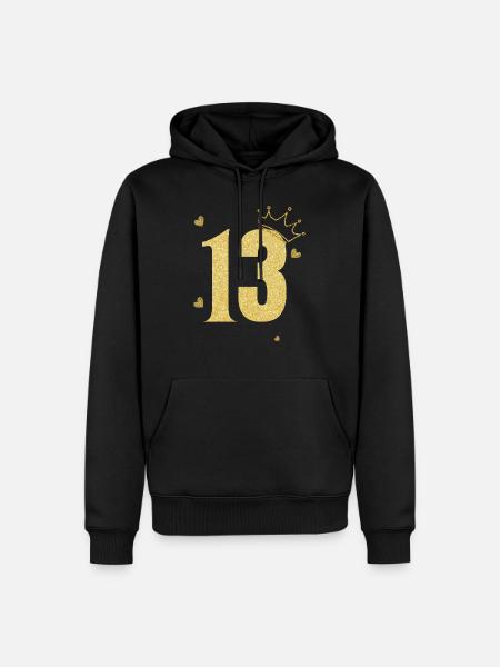 13th anniversary golden crown - Men’s Premium Organic Hoodie - black
