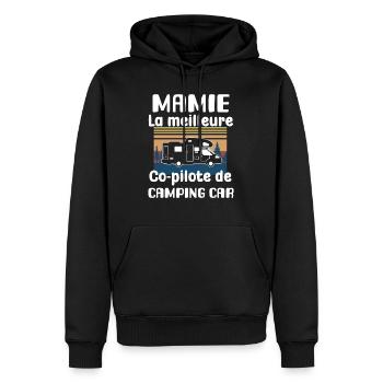 Mamie meilleure co pilote de camping car cadeau - Sweat à capuche Premium bio Homme - noir - Devant - Nico (187cm)