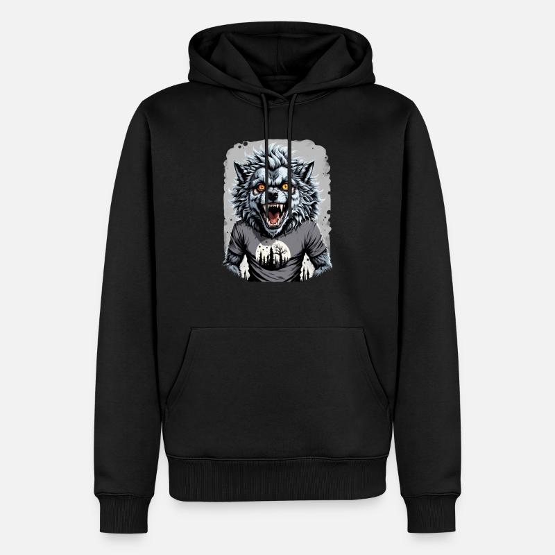 LOUP GAROU ado 3 - Sweat à capuche Premium bio Homme - noir