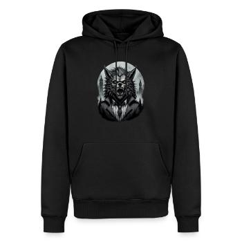 WERWOLF im Kostüm 6 - Männer Premium Bio Hoodie - Schwarz - Vorne - Nico (187cm)