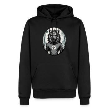 WERWOLF Teenager 7 - Männer Premium Bio Hoodie - Schwarz - Vorne - Nico (187cm)