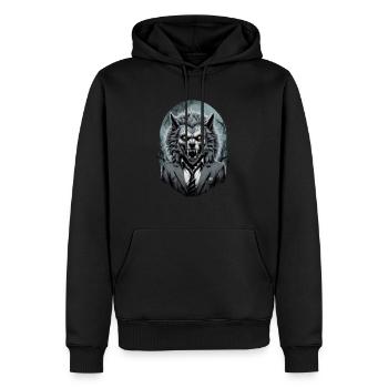 BÖSEWICHT im Kostüm 2 - Männer Premium Bio Hoodie - Schwarz - Vorne - Nico (187cm)