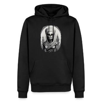 portrait d une momie 5 - Sweat à capuche Premium bio Homme - noir - Devant - Nico (187cm)