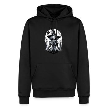 Klassische Hexe 16 - Männer Premium Bio Hoodie - Schwarz - Vorne - Nico (187cm)