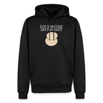 Lustiger Spruch hat jemand Pupusas Männer Frauen - Männer Premium Bio Hoodie - Schwarz - Vorne - Nico (187cm)