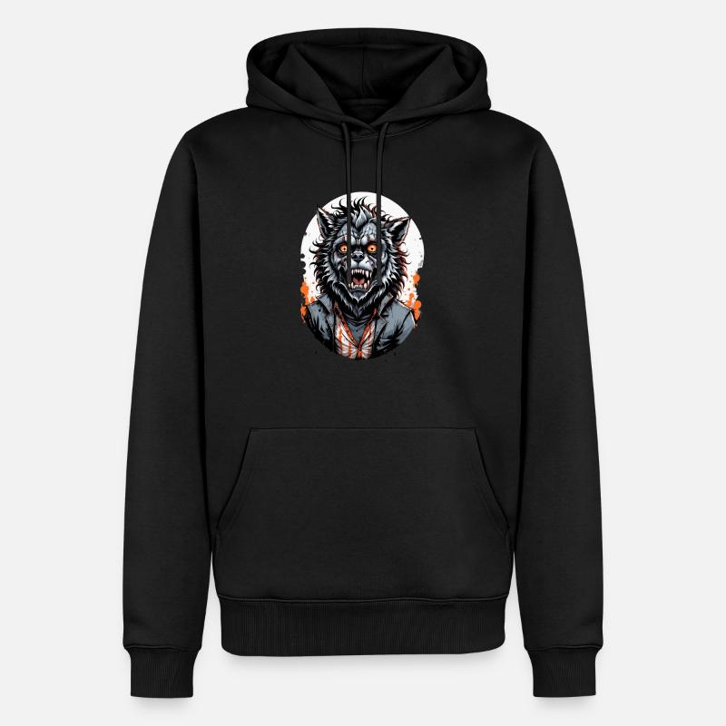 WERWOLF Kostüm 9 - Männer Premium Bio Hoodie - Schwarz