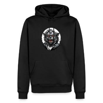 LOUP GAROU costume 12 - Sweat à capuche Premium bio Homme - noir - Devant - Nico (187cm)