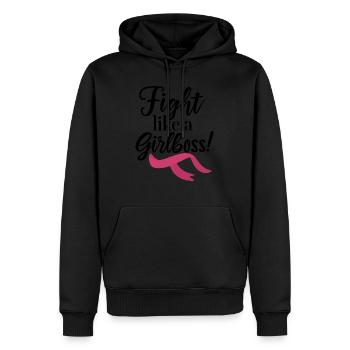 Battez-vous comme une girlboss ! - Sweat à capuche Premium bio Homme - noir - Devant - Nico (187cm)