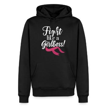 Battez-vous comme une girlboss ! - Sweat à capuche Premium bio Homme - noir - Devant - Nico (187cm)