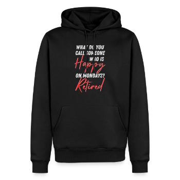 Funny Saying Mondays Grandpa Retirement Worker - Men’s Premium Organic Hoodie - black - Front - Nico (187cm)