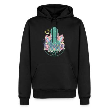 Kristallquallen-Herz - Männer Premium Bio Hoodie - Schwarz - Vorne - Nico (187cm)