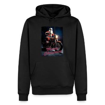 Biker Santa 4 - Männer Premium Bio Hoodie - Schwarz - Vorne - Nico (187cm)