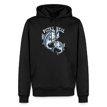 Pêche Vintage Poisson - Sweat à capuche Premium bio Homme - noir - Devant - Nico (187cm)