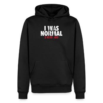 Mama Leben Ich war Normal Drei Kinder Vor Lustig - Männer Premium Bio Hoodie - Schwarz - Vorne - Nico (187cm)