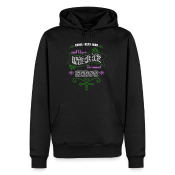 Anniversaire Anonyme Masque Happy Quote Cadeau Hacking - Sweat à capuche Premium bio Homme - noir - Devant - Nico (187cm)