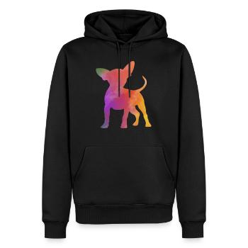 Regenbogen Chihuahua - Männer Premium Bio Hoodie - Schwarz - Vorne - Nico (187cm)