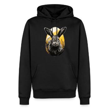 Hase, Osterhase, Kaninchen - Männer Premium Bio Hoodie - Schwarz - Vorne - Nico (187cm)