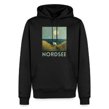 Moutons de la mer du Nord Allemagne du Nord Basse-Saxe - Sweat à capuche Premium bio Homme - noir - Devant - Nico (187cm)