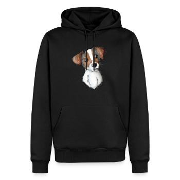 Jack Russell Pattern - Männer Premium Bio Hoodie - Schwarz - Vorne - Nico (187cm)