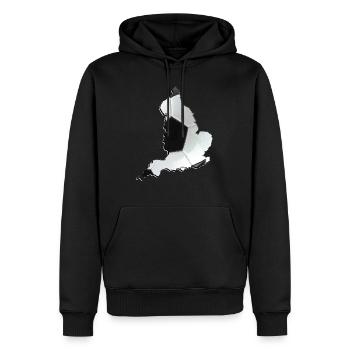 Angleterre | Vrai football | Carte - Sweat à capuche Premium bio Homme - noir - Devant - Nico (187cm)