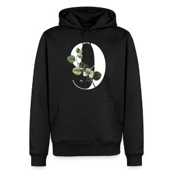 Nummer 9 Blumengrün -9. Blumengeburtstag - Männer Premium Bio Hoodie - Schwarz - Vorne - Nico (187cm)