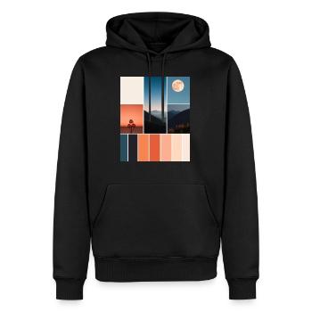 Montagnes - Sweat à capuche Premium bio Homme - noir - Devant - Nico (187cm)
