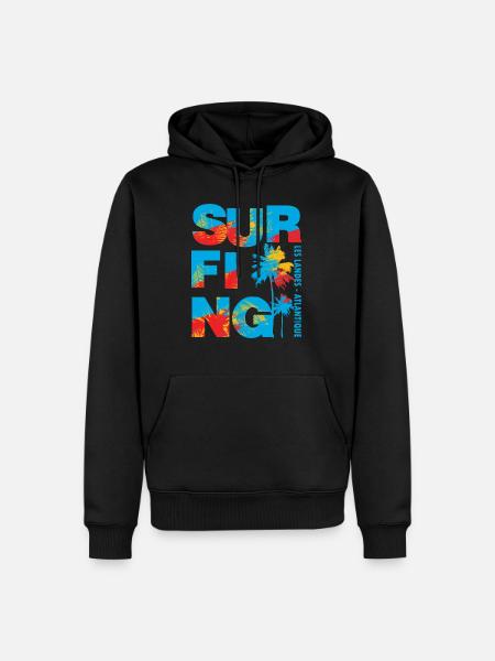 010s SURFING - Sweat à capuche Premium bio Homme - noir