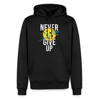 Le pickleball n’abandonne jamais - Sweat à capuche Premium bio Homme - noir - Devant - Nico (187cm)