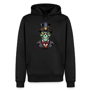 Gruseliger Halloween Steampunk Ghul - Männer Premium Bio Hoodie - Schwarz - Vorne - Nico (187cm)