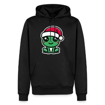 Weihnachten Frosch - Männer Premium Bio Hoodie - Schwarz - Vorne - Nico (187cm)