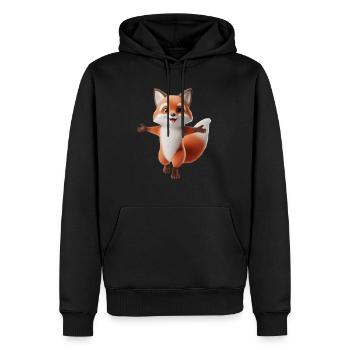 Fuchs 2 - Männer Premium Bio Hoodie - Schwarz - Vorne - Nico (187cm)