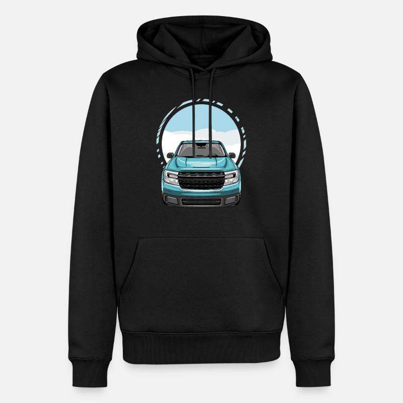 Pickup Vorderansicht - Männer Premium Bio Hoodie - Schwarz